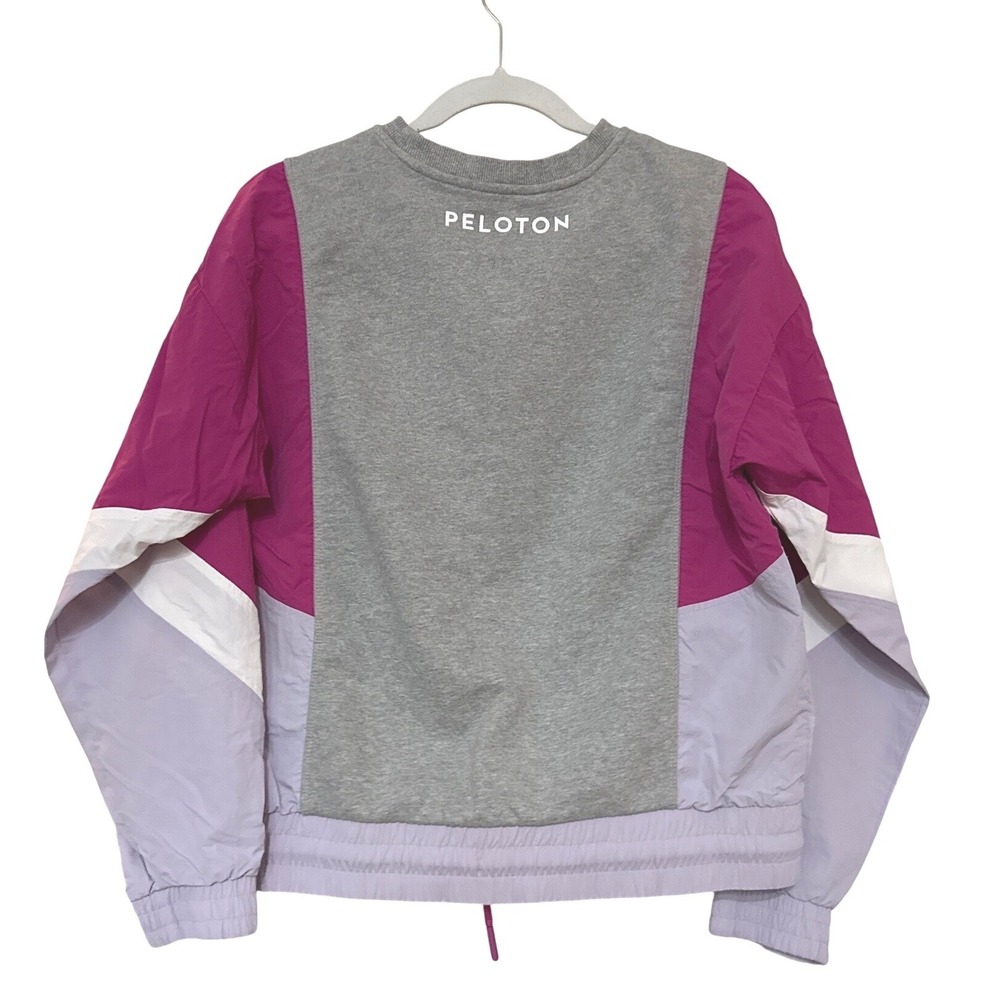 Peloton Chic Fabric‎ Mix Pullover Sweatshirt Windbreaker Colorblock Retro Medium - Picture 2 of 7